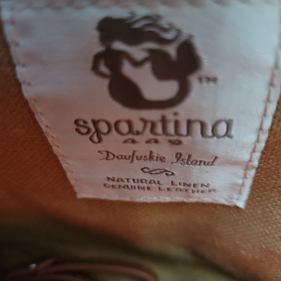 Spartina 449 tote bag nwot leather and linen material - Picture 6 of 7